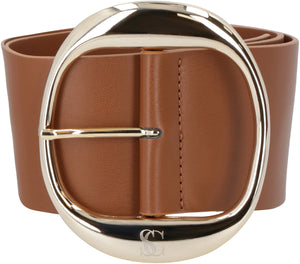 Leather belt with metal buckle-1